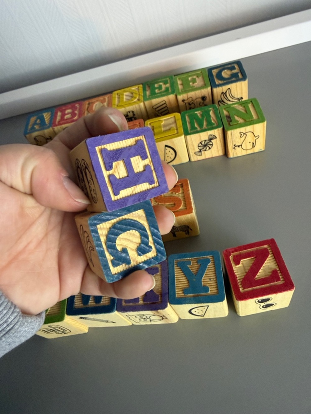 Colorful Wooden Alphabet Blocks Set for Kids - Multi-Color - Picture 3 of 3